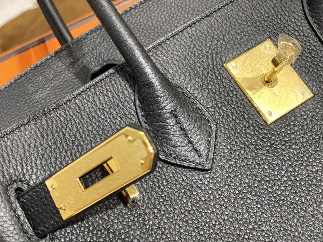 Hermesn鉑金女包 愛馬仕Birkin手提包 黑色 Togo皮  am2242